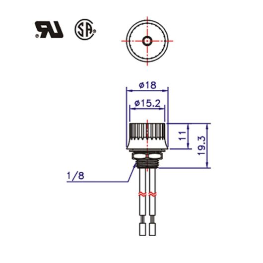 Interrupteur rotatif ZE-105M dimensions