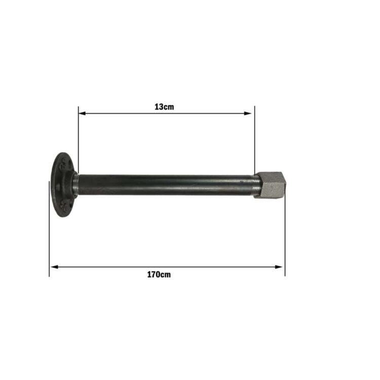 Support droit métal pour étagère finition bouchon plomberie longueur 17cm