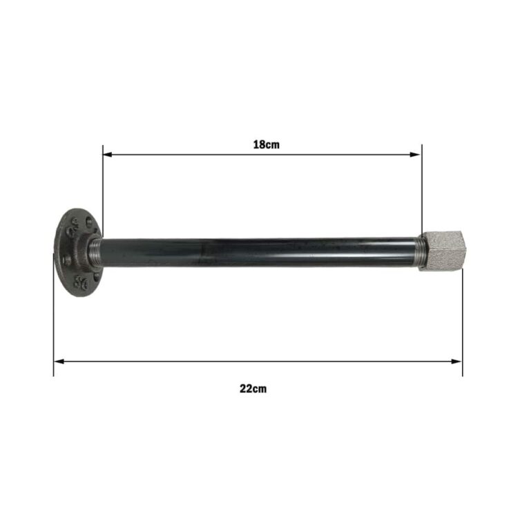 Support droit métal pour étagère finition bouchon plomberie longueur 22cm
