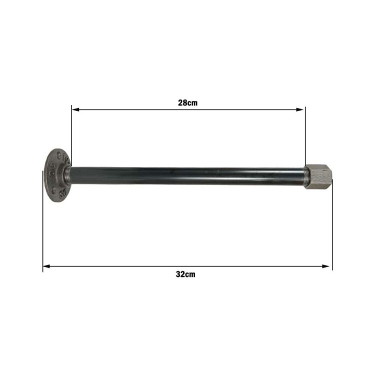 Support droit métal pour étagère finition bouchon plomberie longueur 32cm